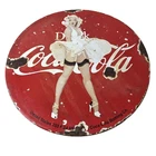 Vintage Coca Cola Porcelain Sign - Beverage Gas Pump Bottling Service Soda Sign