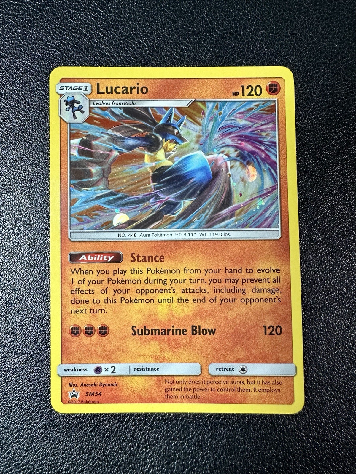 Pokemon TCG Lucario Sun & Moon Cosmos Holo Black Star Promo Card #SM54