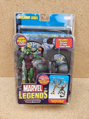 TOY BIZ MARVEL LEGENDS ONSLAUGHT SERIES GREEN GOBLIN w/COMIC BOOK & DIORAMA New 
