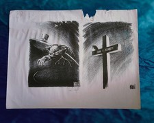 2 JFK Assassination Memorial Political Cartoons Don C. Wright Autographed 