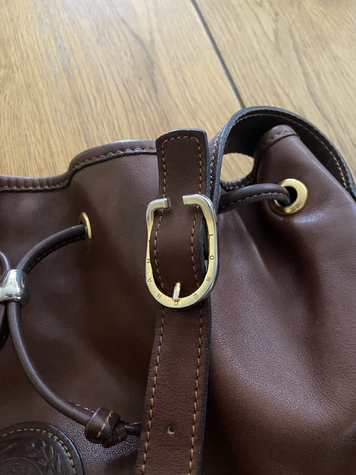 Longchamp Soft Mid Brown Drawstring Bucket Bag. - Image 4 of 4