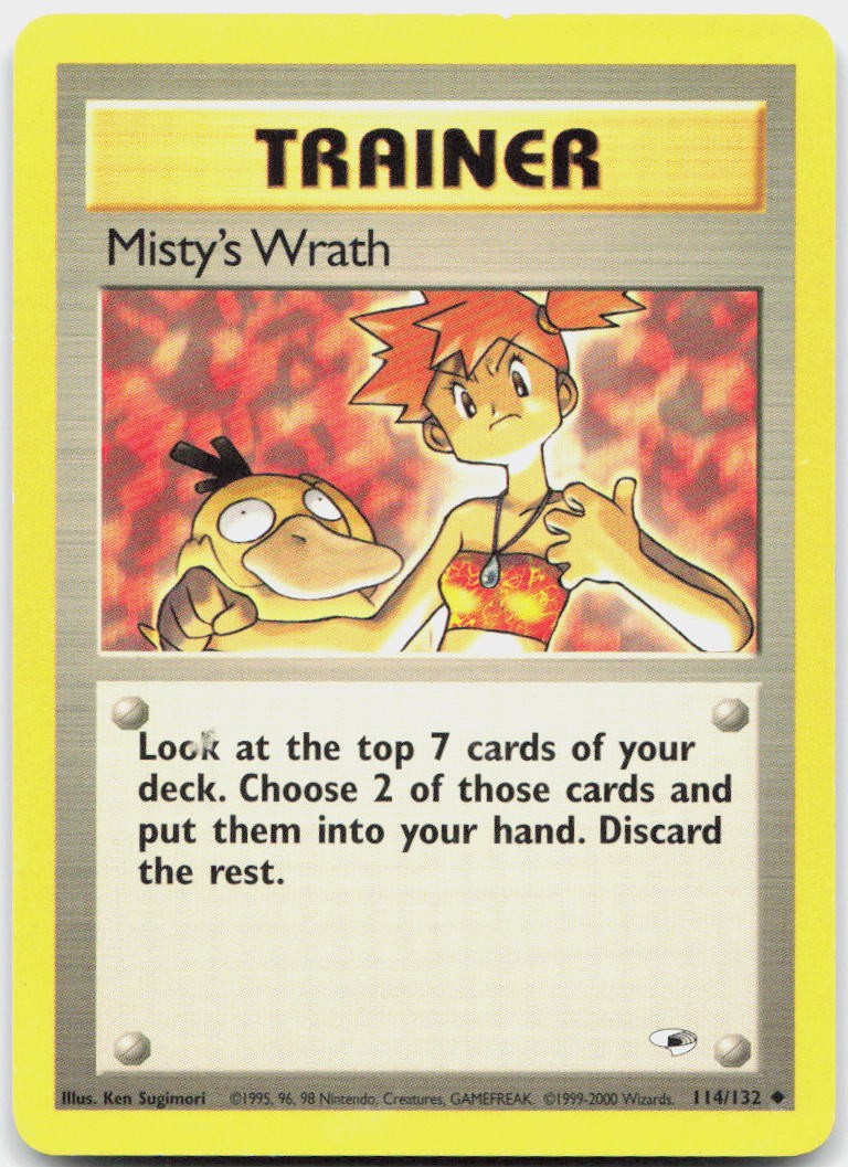 Misty's Wrath 114/132 Uncommon Gym Heroes Pokemon Unlimited LP