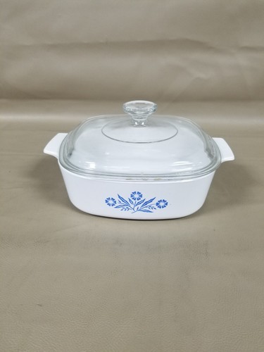 VTG Corning Ware Blue Cornflower A-2-B 2QT Casserole Dish w/Lid