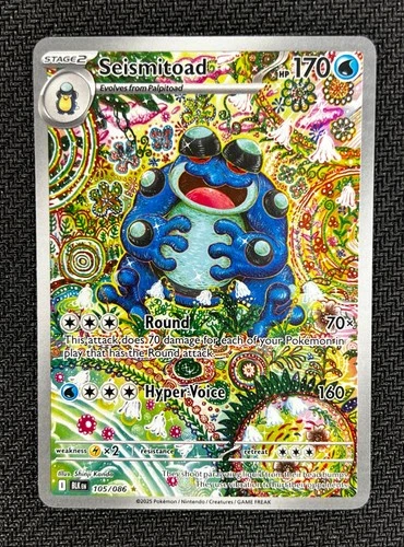 Pokemon Seismitoad #105/086 English Black Bolt Illustration Rare GREAT CENTERING