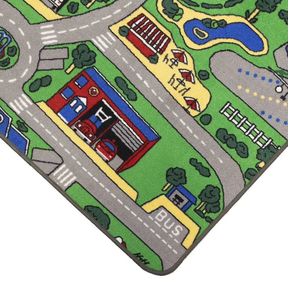 Spielteppich STADT Kinderteppich Straßenteppich Auto Wohnteppich versch. Größen - Bild 2 von 4