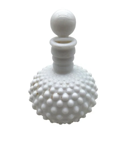 Vintage White Milk Glass Hobnail Decanter With Stopper Vintage Style