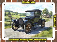 Metal Sign - 1918 Dodge Roadster 1 Watercolor - 14x10