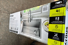Kraus Loften 33 in. Drop in/Undermount Single Bowl 18G Stainless Kitchen Sink