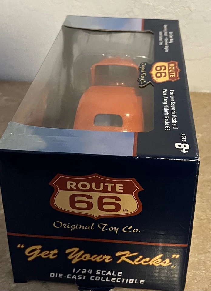 ROUTE 66 "GET YOUR KICKS" 1933 WILLYS COUPE ORANGE 1/24 Die-Cast - Image 4 of 4