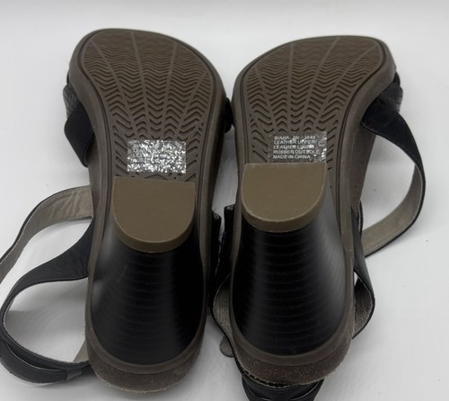 Abeo Biana Black Leather Strappy Block Heel Comfort Sandal Women's Sz 8 Narrow - 第 7/10 張圖片