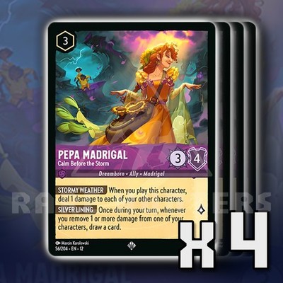 Pepa Madrigal Calm Before the Storm 56/204 x4 SR Wilds Unknown Disney Lorcana