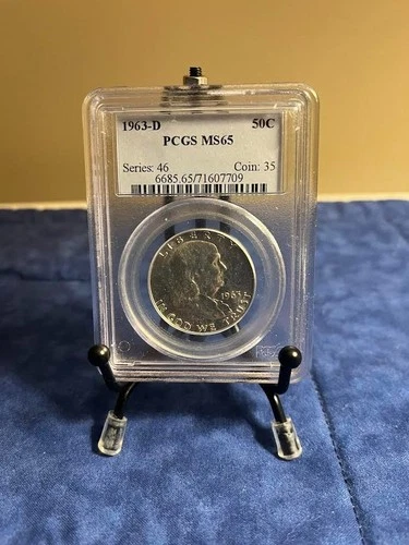 1963-D Franklin Half Dollar 90% Silver PCGS MS65
