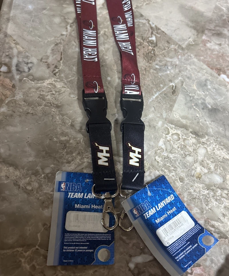 Miami Heat Lanyard with Detachable Buckle [NEW] NBA Key Chain Id Holder - Image 2 of 4