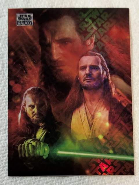 2025 Topps Chrome Star Wars Galaxy Logofractors #15 Qui-Gon Jinn 69/77