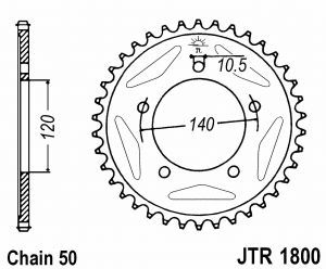 Couronne alu 43d premium pour kit chaine Triumph Daytona 955i RS