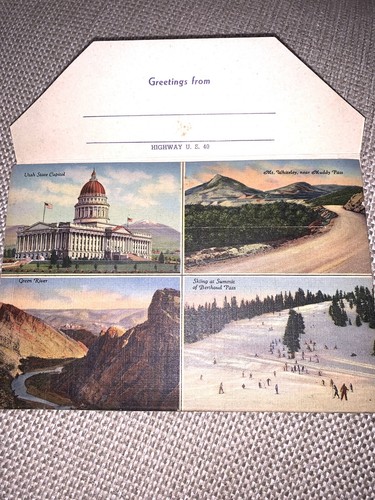 Postcard Foldout 1939 US 40 VICTORY HIGHWAY Folder 18 Color Junk Journal - Picture 4 of 12