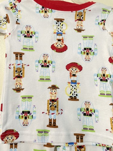 TOY STORY 2pc Pajama Set Buzz Woody size 2T White/Red Long Sleeve Shirt & Pants - Picture 2 of 16