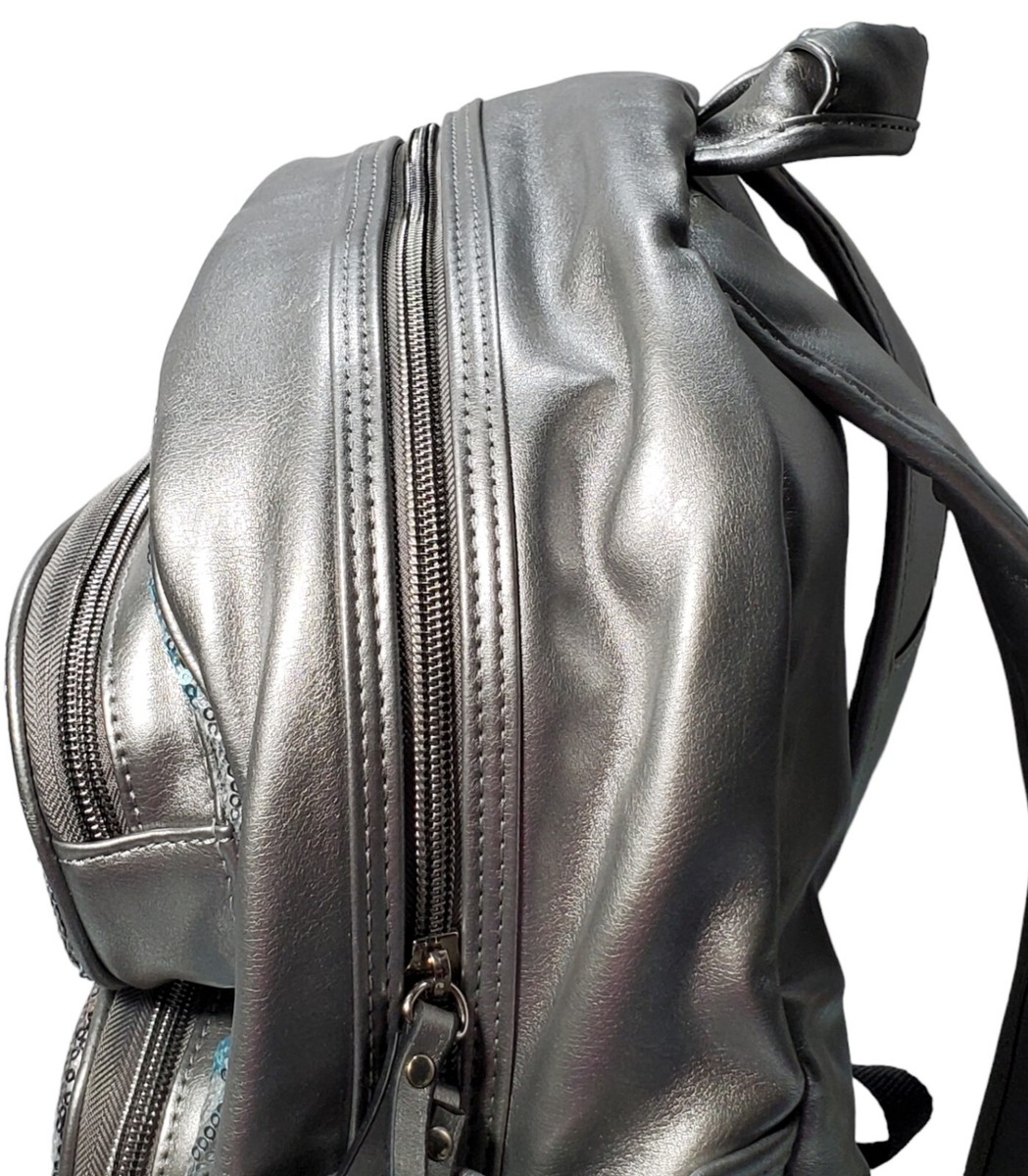 Miss Me Backpack Bag Silver Sequin Logo Bling Dazzling New