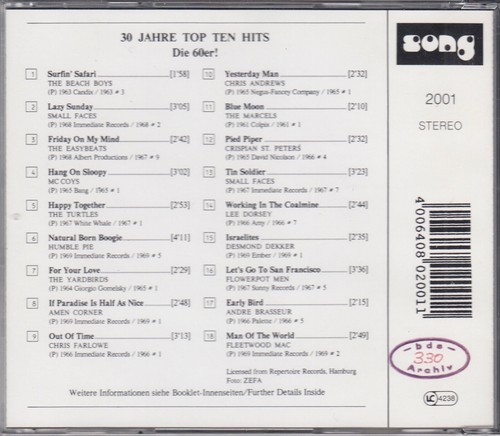 Die 60er!:BEACH BOYS,HOT BUTTER,SWEET,GARY GLITTER,KINCADE,FLEETWOOD MAC,DORSEY - Bild 7 von 7