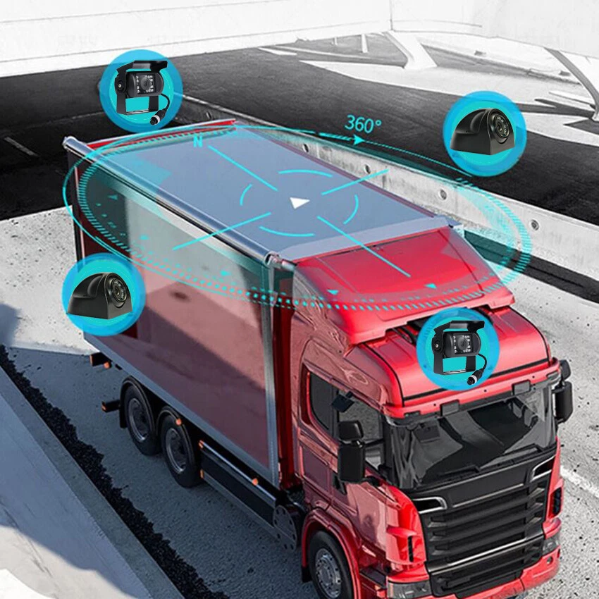 10" Quad Monitor 360° Parking System DVR Backup HD Cameras 1080P For Truck RV - Image 4 of 4