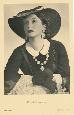 Zarah Leander Real Photo Postcard rppc - Swedish Singer and Film Actress