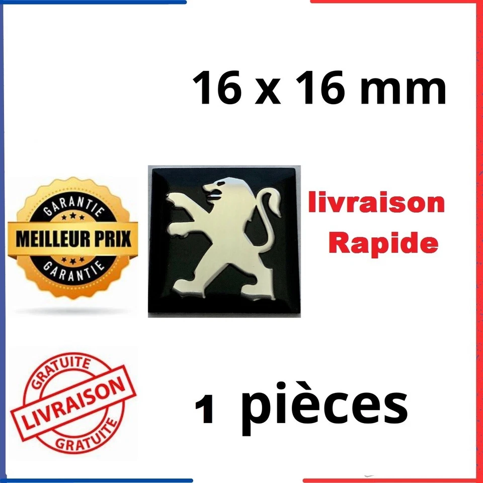 Logo Peugeot 16 mm Stickers Clefs Clé Emblème Autocollant en Aluminium 1 pcs - Bild 1 von 1