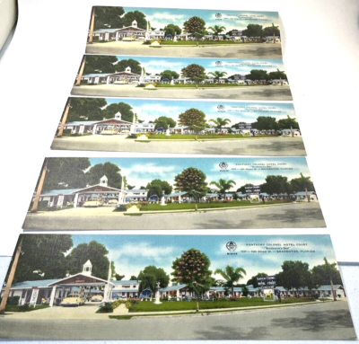 #ad 1950s Postcard Kentucky Colonel Hotel Court Bradenton Florida 11quot;x3.5quot; Teknitone $3.00