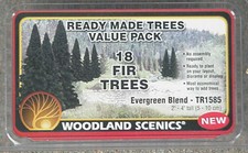 Woodland Scenics 18 EVERGREEN FIR TREES 2"-4" Ready Made Model Railroad  TR1585