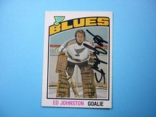 1976/77 O-PEE-CHEE NHL HOCKEY CARD #285 ED JOHNSTON EX/NM AUTO AUTOGRAPH OPC