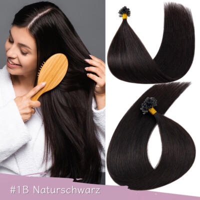 200 Strähnen Keratin Bonding Remy Echthaar Extensions Haarverlängerung Lang 45CM