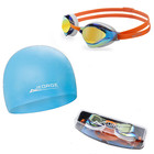 <!--F#f_0-->JEORGE wide vision mirror coating lens anti-fog UV protect goggles + Swim Cap +<!--F/-->