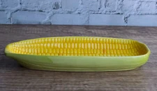 Ebros 8.75"W Ceramic Gourmet Corn Ear Half Serving Plate Small Dish SET OF 2