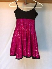 Fuchsia  Black Adult Camisole "Latin Feel" Dress Dance Costume