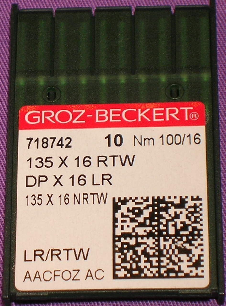 Groz-Beckert Confezione da 10 aghi da cucito 135 x 17 con pistone rotondo e punta rotonda per macchine da cucire industriali (Nm. 90/14