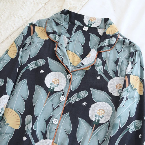 2-teiliges Homewear Damen Baumwolle Pyjama Set Druck Shirt & Hose Nachtwäsche Nachtwäsche - Bild 3 von 35