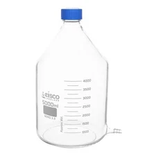 Eisco Labs 5000mL Aspirator Bottle with Screw Cap & Outlet - Borosilicate Glass