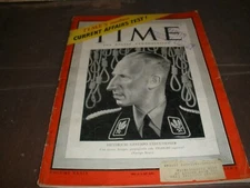 VINTAGE TIME MAGAZINE FEBRUARY 23 1942 HEYDRICH GESTAPO EXECUTIONER