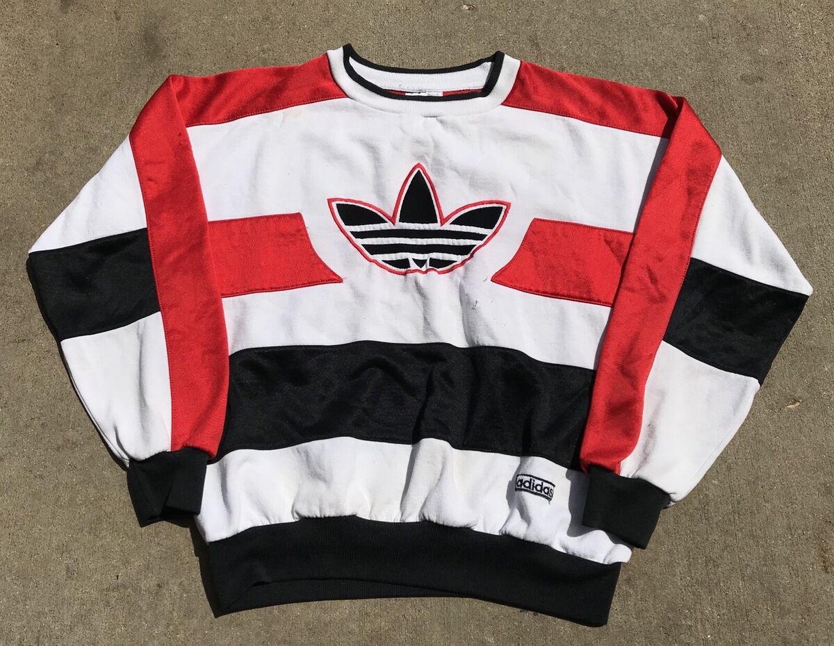 Vintage 80s Adidas Run DMC Style Allover Print Sweatshirt Vintage 80s Adidas Run DMC Style Allover Print Sweatshirt