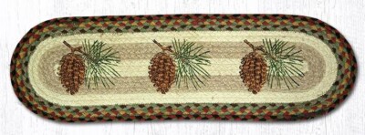 Pinecone Pine Cone Small Table Runner or Stair Tread, 27''x8.25'', Cabin