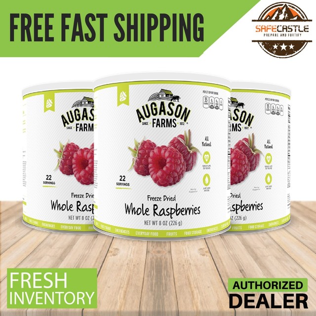 augason farms freeze dried whole raspberries 10 can 8 oz