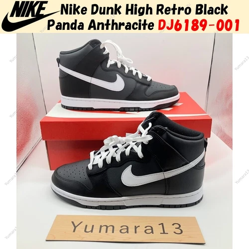Nike Dunk High Retro Black Panda Anthracite White DJ6189-001 Men's Size