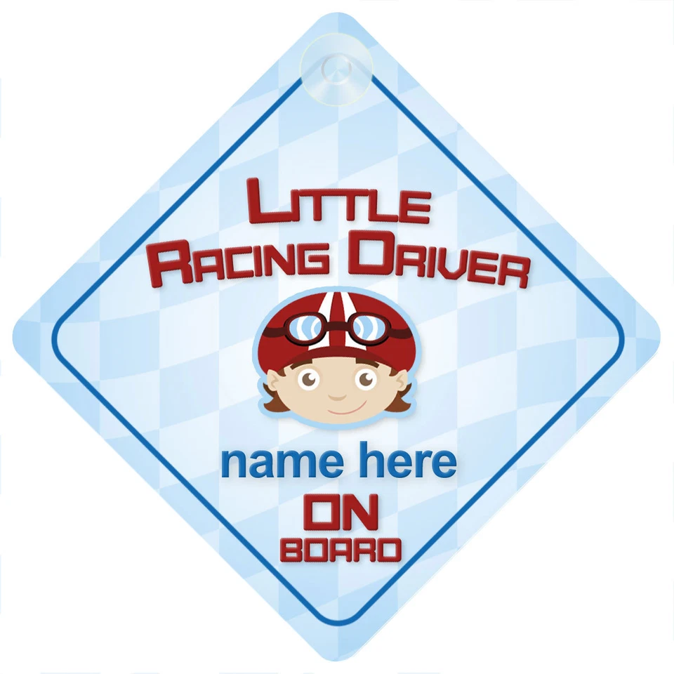 MYBABYONBOARD UK Letrero de coche Little Racing Driver a bordo niño/bebé niño