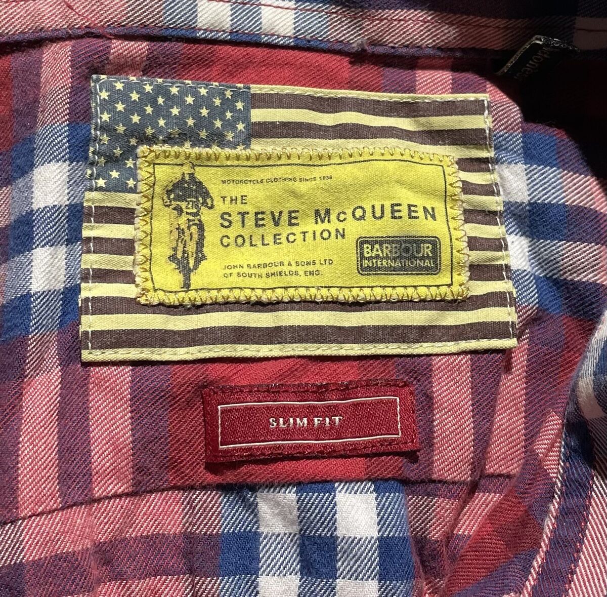 Steve Mcqueen Collection Barbour Red Plaid Check Long Sleeve Steve Mcqueen Collection Barbour Red Plaid Check Long Sleeve