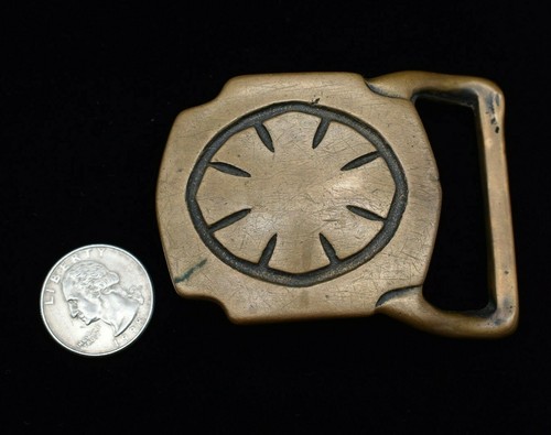 Tech Ether Guild "Asterisk" Rare Solid Brass Hippie Vintage 1970s Belt Buckle - Picture 3 of 3