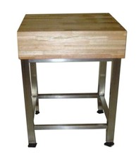 Hackklotz Hackblock Buche mit Edelstahl Gestell