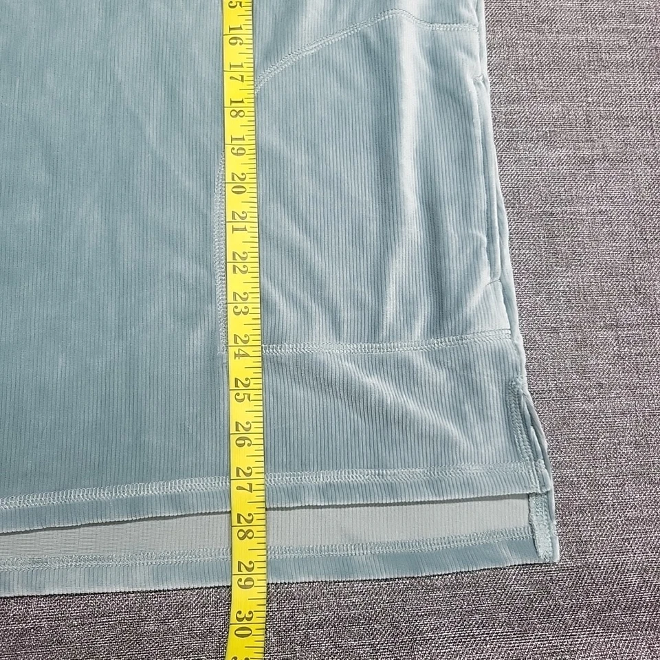 Isaac Mizrahi Live Soho Ribbed Velour Pullover Sweatshirt Medium Size Teal Top - Image 3 of 4