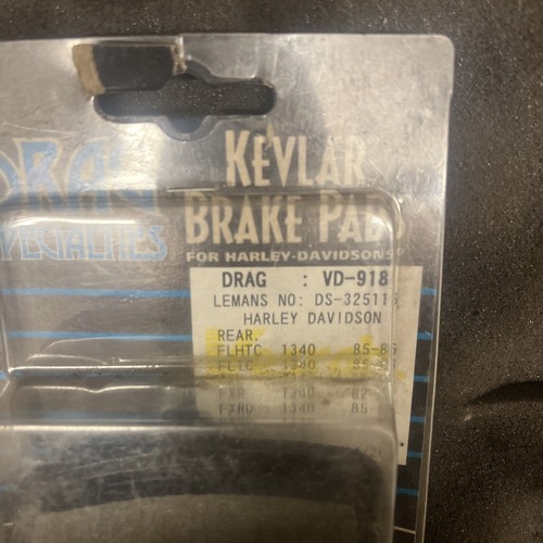 DRAG SPECIALTIES ORGANIC BRAKE PADS VD 918 FOR HARLEY DAVIDSON MOTORCYCLE - Picture 2 of 3