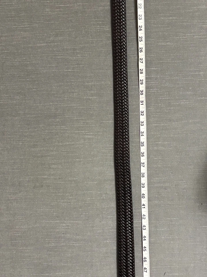 Cinturón Trenzado de Cuero para Hombres 54 Marrón Plata Clásico Preppy Vestido Informal Grande 54-58" Foto 4 de 4