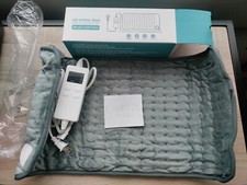 Electric Heating Pad 12'' x 24" for Cramps and Pain Relief, Moist Dry Gray