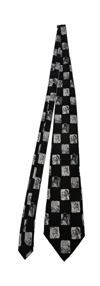 Corbata para hombre Disney Tigger and Winnie The Pooh patrón geométrico blanco y negro Foto 2 de 4